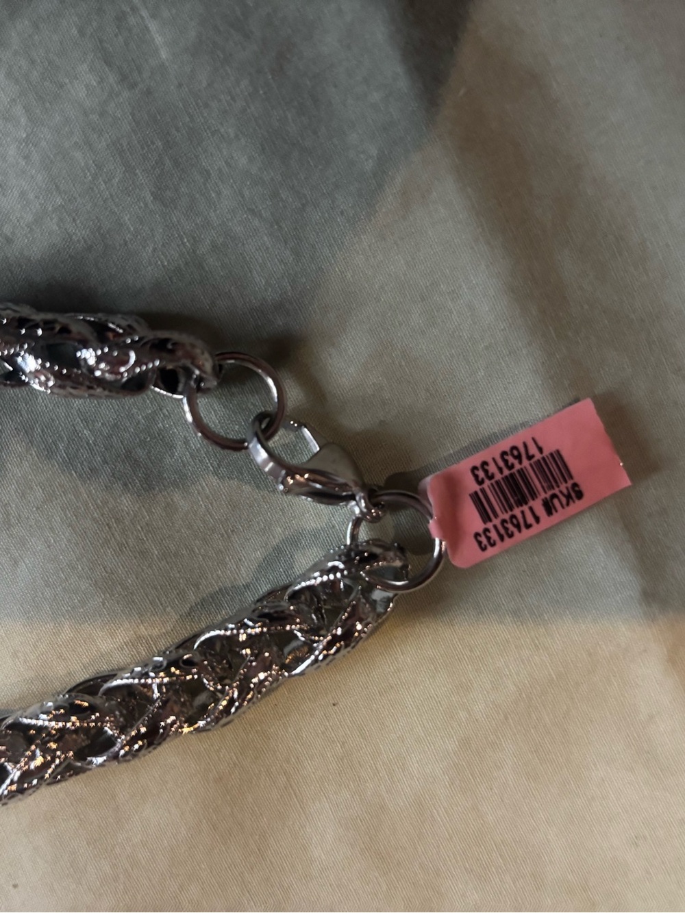 Silver Braided Chain Necklace - Unbranded